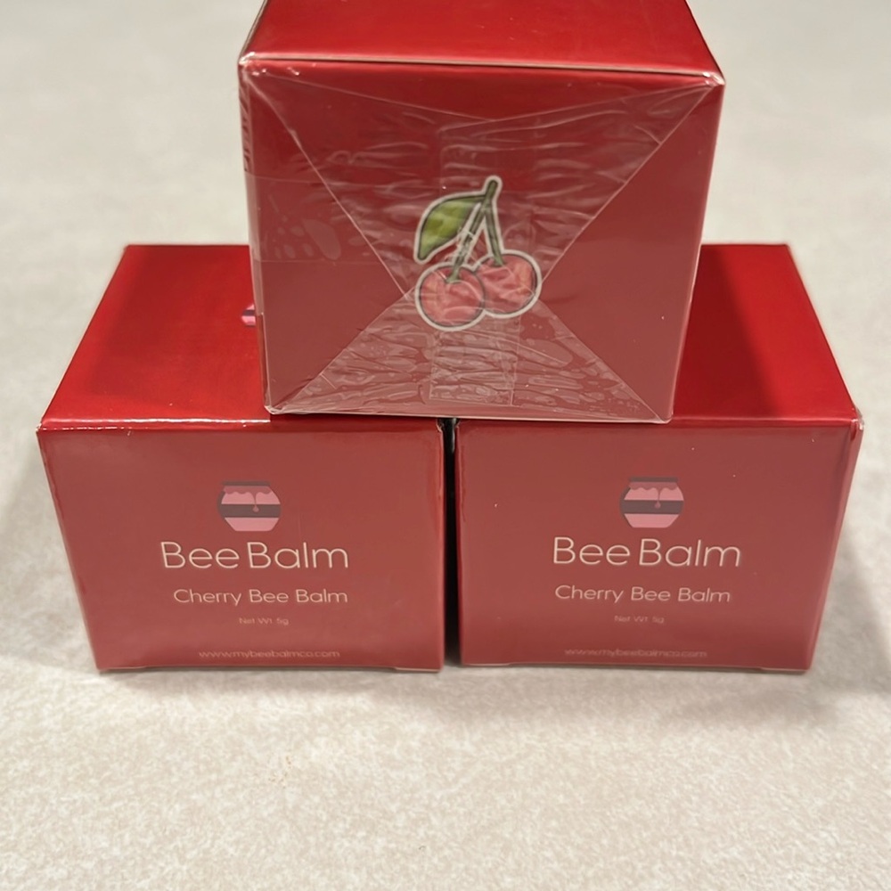 Cherry flavored bee Balm comesm
